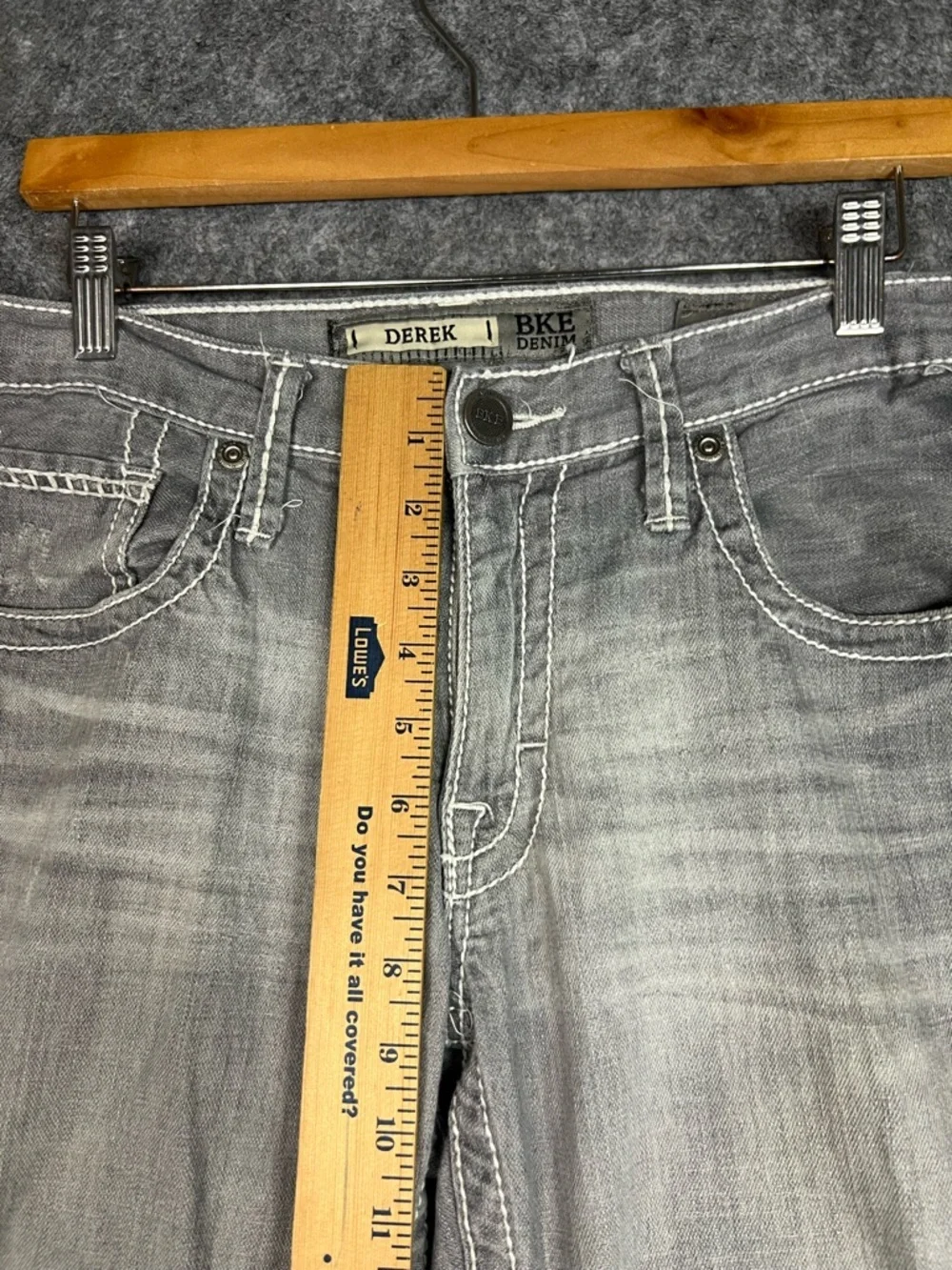 BKE Derek Jeans Men's Light Gray Straight Jeans Size 30 x 29 BKE Denim 30R